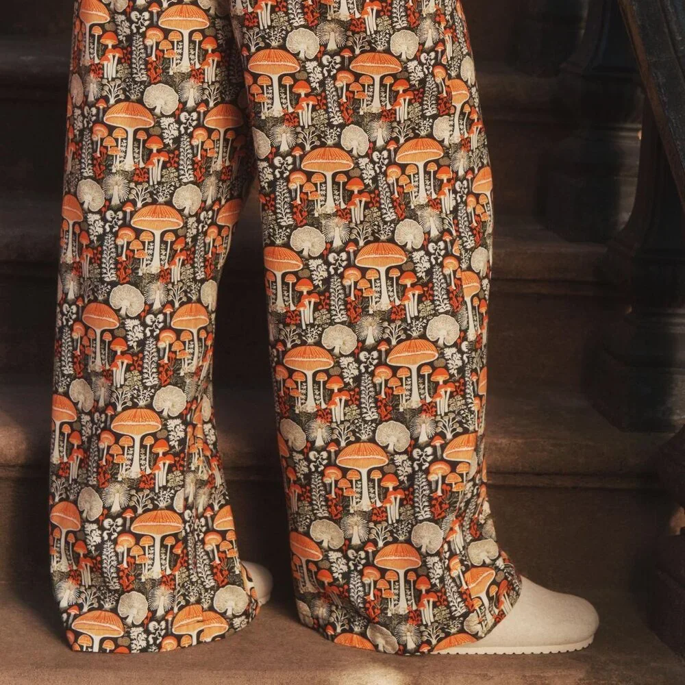 Anthropologie  Wow Mushroom Print Flannel Pajama Pants XL NWT - Picture 5 of 5